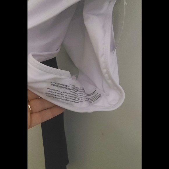 🆕️ NWT Deep-V White Swimsuit with Black Tie - Picture 4 of 6